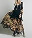 R.Vivimos Women Chiffon Flower Printing Split Asymmetrical Long Dresses Medium