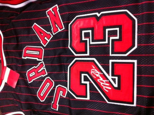 Michael Jordan Autographed Hand Signed Authentic Pinstripped Chicago Bulls Jersey