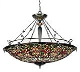 Quoizel TF1917VB Tiffany 32-1/2-Inch Pendant with Eight Uplights, Vintage Bronze Finish