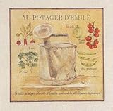IMAGE OF Au potager d'Emile MUSEUM WRAP CANVAS Print With Added Heavy BRUSHSTROKES Pascal Cessou 20x20