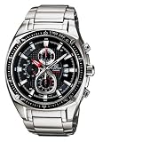 Stainless Steel Edifice Black Dial Quartz Chronograph