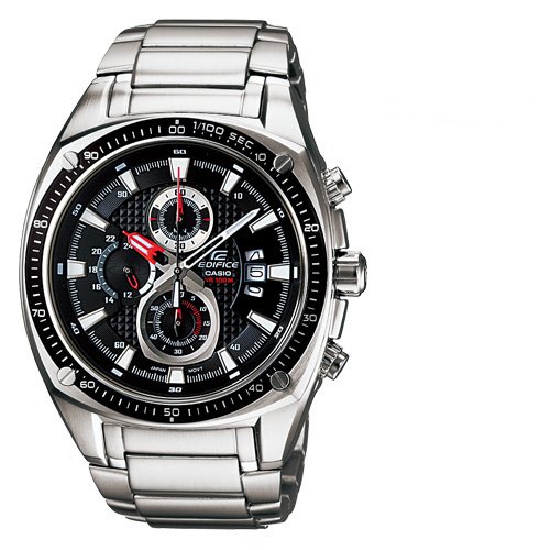 Stainless Steel Edifice Black Dial Quartz Chronograph