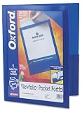 Oxford 57441 Viewfolio Two-Pocket Poly Portfolio, Blue, Carton of 125