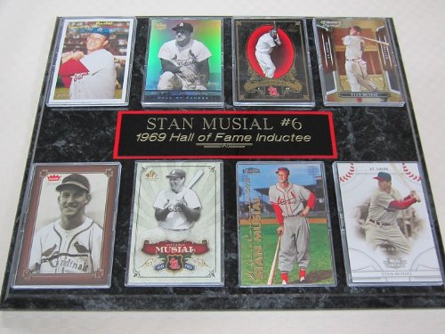 St Louis Cardinals Stan Musial 8 Card Plaque