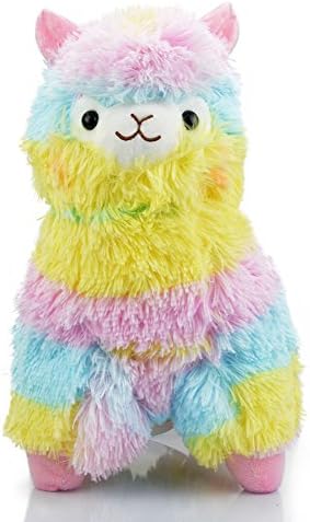 Mwfshop 18" Kids Plush Alpaca Vicugna Pacos LLama Arpakasso Alpacasso Cute Soft Stuffed Animals Cushion Toy Doll Rainbow