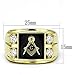 FlameReflection Masonic Freemason Square Compass Unisex Rings Tungsten Titanium Stainless Steel Gold Black White Blue