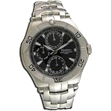 Armitron Men's 204224BKSV Silver-Tone Stainless Steel Multi-Function Round black Dial Dress Watch