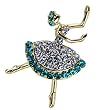 Ballerina Crystal Brooch Pin - Blue