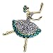 Ballerina Crystal Brooch Pin - Blue