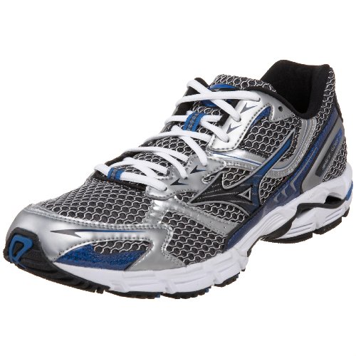 Mizuno Men's Wave Rider 13 Running Shoe,Black/imperial Blue/Silver,13 D