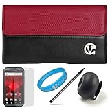 Red & Black Portola Executive Leather Holster Carrying Case with Fixed Belt ....