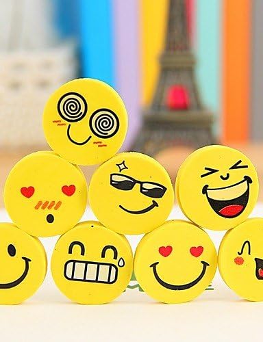 JIATING Cute Smling Face Stylish Erasers(4PCS-Packed Random Delivery)
