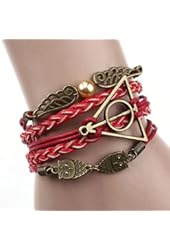 Doinshop New Infinity Chain Cuff Jewelry Antique Leather Charm Bracelet