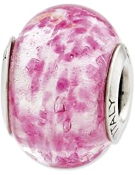 Sterling Silver s Pink Italian Murano Glass Bead by Reflection Beads, Best Quality Free Gift Box Satisfaction Guaranteed