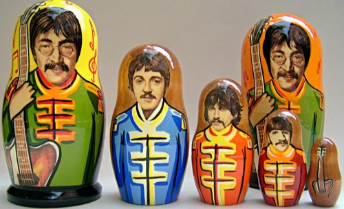 Childrens Toyshop  Toys : Russian Nesting Doll Beatles Hand Made Hand Painted 5 Pcs / 6-7 in #DSCI 23