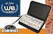 WE Games DOUBLE 6 Dominoes With spinners in black vinyl zipper case with strap