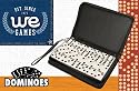 DOUBLE 6 Dominoes With spinners in black vinyl zipper case with strap