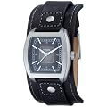 Fossil Herren-Armbanduhr Analog Leder schwarz Trend JR1189
