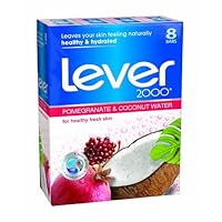 Lever 2000 Bar Soap, Pomegranate and Coconut Water Bar, 8 Count