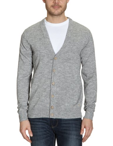 TOM TAILOR Herren Strickjacke 30153500010/sporty 2colour cardigan, Gr. 50/52 (L), Grau (25 Preisvergleich