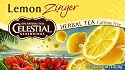 Celestial Seasonings Herb Tea, Lemon Zinger, Tea Bags, 20-Count Boxes (Pack of 6)  [Amazon Frustration-Free Packaging]