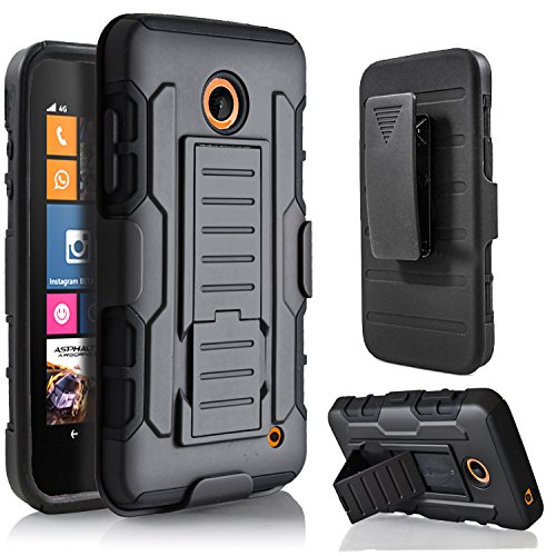 Lumia 635 Case, Nokia lumia 635 / Nokia lumia 630 iRobot StarShop Dual Layer Holster Case with Kickstand and Locking Belt Swivel Clip Black