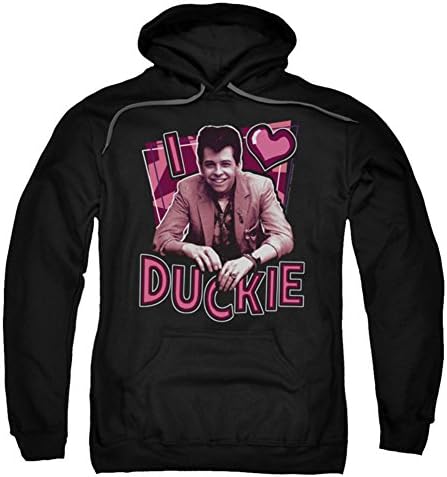 Pretty In Pink Men's I Heart Duckie Hooded Sweatshirt Small Black