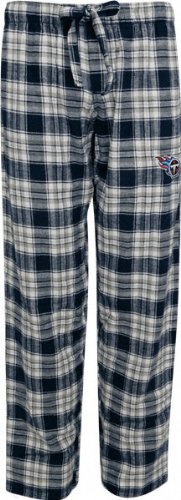 NFL Women's Tennessee Titans Harmony Flannel Pants (Navy/Grey, Large)