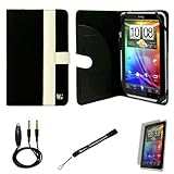 Black White Canvas Jacket Portfolio Cover Carrying Protective Case for HTC  ....