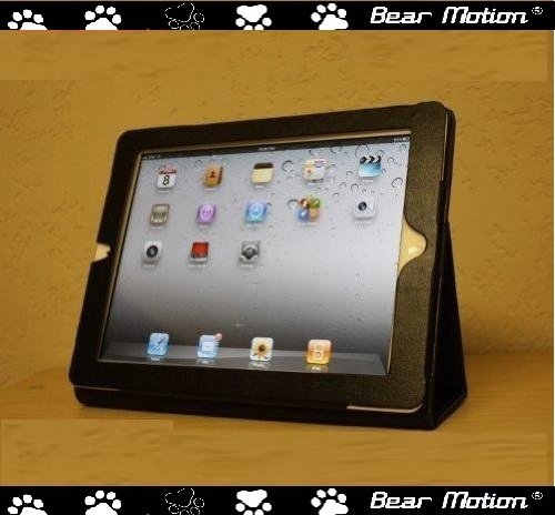 Bear Motion Genuine Leather Case for iPad2 2nd Generation built-in Stand for Apple Ipad 2 (Latest Generation) Tablet (Black)