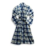 Seven Apparel - Slight IR Mens Fleece Robe, Blue, Tan