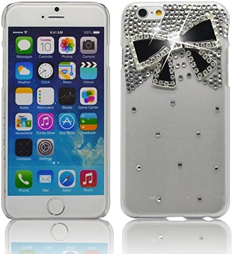 Apple iPhone 6 Bling Rhinestone Phone Case with Bow (Black Bow)