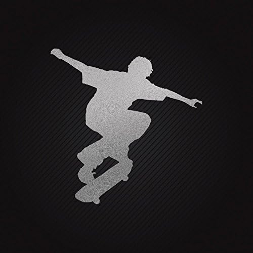Hobby Decal Skateboard Sk8 waterproof Motorbike Activity Stable Teen Matte_Silver (9 X 8.78 In)