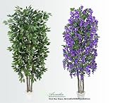 TWO Artificial Trees - 7' Very Full Ficus + 6.5' Wisteria with Real Wood Trunks