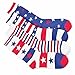 TeeHee Novelty Fashion Americana Crew Socks for Women 4-Pair (Stars and Stripes)