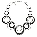 Merona&reg; Round Link Necklace - Black/Silvertone