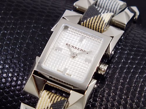 Best Price Burberry Stainless Steel Silver Pyramid Nova Check Braceles Ladies Watch BU5361