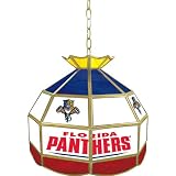 NHL1600-FP - NHL Florida Panthers Stained Glass Tiffany Lamp - 16 inch di