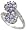 14k White Gold Floral Ring, w/ 1.50 Total Carat Brilliant Cut Diamonds & Brilliant Cut Tanzanite Stones, 3/4 in. (19mm) wide, size 6