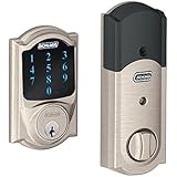 Schlage Connect Camelot Touchscreen Deadbolt with Built-In Alarm, Satin Nickel, BE469 CAM 619