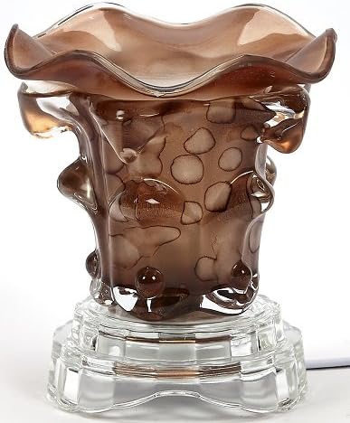 Brown Electric Glass Fragrance Scented Oil Diffuser (Burner / Warmer / Lamp) with Dimmer Switch -