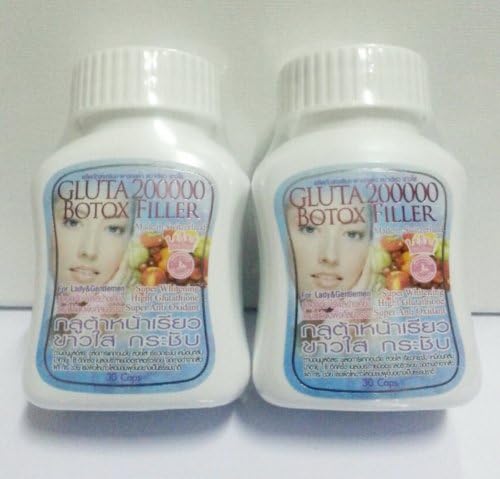 2 X 30 Caps Gluta 200000 Filler Super Whitening Anti Aging Berry Mix. Dietary Supplement From Switzerland [Get Free Tomato Facial Mask ]