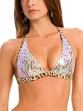 GUESS Luxe Leopard Banded Halter Bra