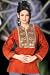 Designer Red Raw silk Kurti/Tunic with contrast color beaded collar