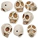 Gemstone Beads, Turquoise, Square Carved Skull 18x14mm, 10 Pieces, White