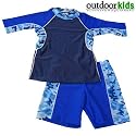 Outdoor Kids UV Suit Set SPF 50+ For Kids, Toddlers & Infants! - Blue Camo Print - 3