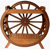 Wagon Wheel Red River Teak Wood Shelf