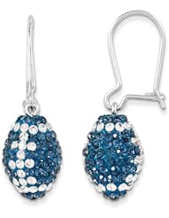 Sterling Silver Swarovski Elements State College Spirit Football Earrings