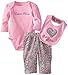 Calvin Klein Baby-Girls Newborn Bodysuit with Printed Pants and Bib