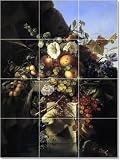 Adelheid Dietrich Flowers Tile Mural House Remodel Ideas | 18x24 using (12) 6x6 tiles